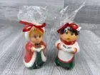 2 Vintage Christmas Candles Church Choir Carolers Boy Girl 5 1/2" Kmart