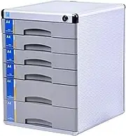 VUCICA File Storage Cabinet，6-Layer with Lock and Index Tag, Desktop File Cabinet, 12in×14.4in×16.2in, for Office Supplies Storage