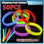 50Pcs Mixed Colour Glow Sticks Bracelets Party Glowsticks Glow in the dark AUS
