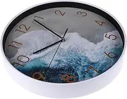 Yardwe Large Waterproof Outdoor Clock 12 Inch Bathroom Wall Decor Nautical Mute Clock Home Office Decor