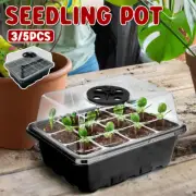 Seed Starter Tray Set 3X 5X 12 Cell Black Plant Nursery Grow Box Propagation Kit