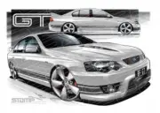 FPV BF GT BF GT LIGHTNING STRIKE BLACK STRIPES A2 FRAMED PRINT (FV026H)