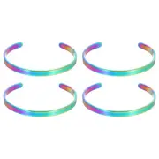 4pcs Bracelet Blanks, Multicolored Blank Titanium Steel DIY Engraving 2.8x0.24"