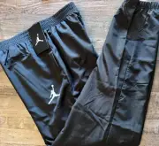 NWT Nike Air Jordan Boys YXL Black/White Smooth Elastic Cuff Wind Pants XL
