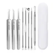 Stainless Steel Acne Needle Blackhead Remover Pimple Extractor Tweezer Tool Kit