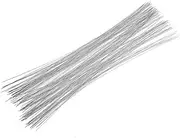 Floral Wire 26 Gauge, 100 Pcs Silver Florist Stems for Crafts, Bouquet Stem Wrapping, Wreath Making, Flower Arrangement Supplies (14 Inch)
