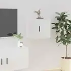 Wall Mount TV Cabinet Entertainment Unit Stand Floating Media Storage White
