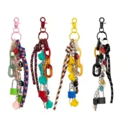 Multipurpose Nylon Rope and Chain Keyring Accessory for Backpacks and Purses