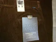 NEW DOCKERS 34 x 34 corduroy pants brown CLASSIC FIT PLEATED FINEWALE STRETCH