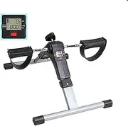 Folding Pedal Exerciser, Mini Exercise Bike Portable Foot Peddler Desk Bike Arm and Leg Peddler Machine with LCD Monitor
