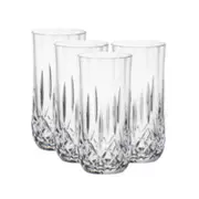 D-Still 380ml Unbreakable Cut Crystal Highball Glass, Set of 4