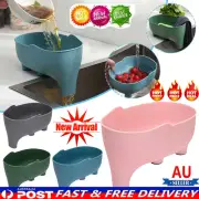 Vegetable and Fruit Washing Basket Food Rice Drainer Bowl Kitchen Storage AT