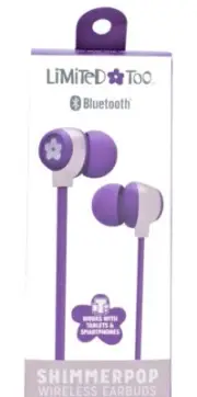 Limited Too *SHIMMERPOP Wireless Earbuds Born To Run Wild* Universal*