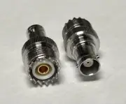 BNC female to UHF female SO-239 coax 1 PIECE RF adapter connector ships from USA
