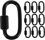 BESPORTBLE 10pcs Heavy Duty Carabiner Clips Oval Locking for Camping Climbing and Outdoor Activities Durable and Stainless Steel Quick Links