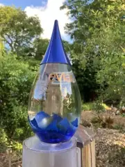 2002 Evian Collectible Glass Water Bottle Unopened Limited Edition Vintage Blue