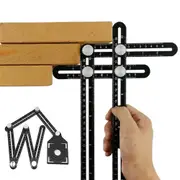6-Sided Multi Angle Measuring Ruler Universal Tile Opening Hole Locator Template Tool