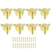 30x30x30mm Metal Box Corner Protectors Edge Guard Iron Gold Tone 8pcs