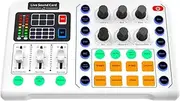 Roarrter Live Sound Card Audio Studio Recording Interface Mixers Music Card with Sound for Live Mobile Phone PC