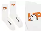 HERON PRESTON hp-Eagle Organic Sheer Tennis Socks Intarsia Logo Sneaker Socks L