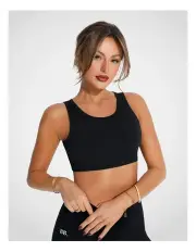 [Bambine B] Essential Easy Backless Crop Top in Black