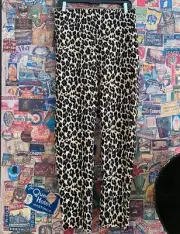 Nina Leonard Leopard Print High Tech Crepe Legging Pants 2X New