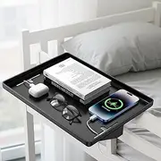 Bedside Shelf for Bed, Bed Side Table Tray Organizer, Bed Side Shelf for Bunk Loft Bed, College Dorm Room Essentials for Girls/Guys, Bedside Tray with Cable Management for Dormitory, Back to School