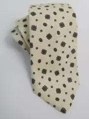 Pierre Balmain PARIS 100% SILK Men Tie Regal Design Beige Silver Red