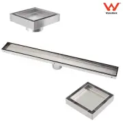 100-900mm Tile Insert Stripe Linear Shower Grate Floor Drain 50/80 Outlet Waste