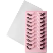 Lashie - Set of 10 Pairs: Volume Criscross Half False Eyelashes Y1009 - Black - One Size