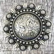 Western Engraved Concho CON406-A-SILP