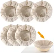6 Pieces Round Oval Linen Cloth Covers for Bread Proofing Baskets Fermentation S