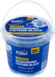 Xtra Kleen Toilet Deodorising Cistern Blocks, Ocean Blue, 40 G (Pack of 20)