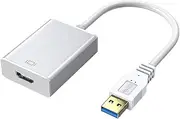 USB to HDMI Adapter for Monitor Win dows 11/10 / 8, HDMI USB Converter for Laptop Mac MacBook pro, USB 3.0 USB 2.0 HDMI Cable Multiple Monitors for Desktop PC TV (White)