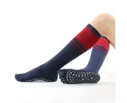 Knee High Socks,Five Finger Yoga Stockings for Women Anti-Slip Toes Stockings -Navy Blue Stripes - Navy Blue Stripes