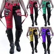 Gothic Punk Gothic Steampunk Long Length Pants Masquerade Normal Plague Doctor Plus Size Plaid Checkered Women's Halloween Carnival Masquerade Halloween Prom