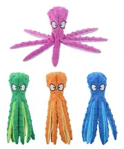 Dog Plush Toy, Octopus Crinkle and Squeaker, No Stuffing 12 "
