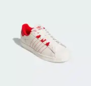 Adidas Superstar Shoes Men's Size 10 Off White Athletic Red Casual Sneakers