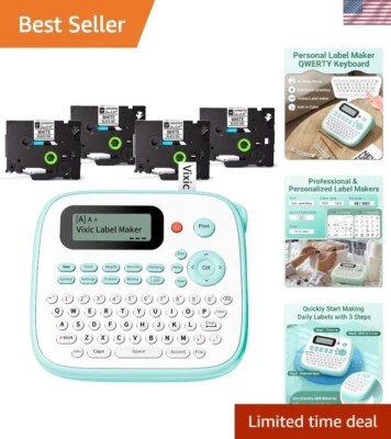 12mm Label Maker Machine with Customizable Print - Ideal for Classroom & Office