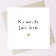 TEEMI-Sympathy Card – “No Words. Just Love.” – Minimalist Bereavement Card for Grief, Loss, Healing – Blank Inside – Comfort Gift with Free Sticker