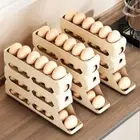 Four Tier Egg Roller Rack Large Capacity Refrigerator Egg Storage Box