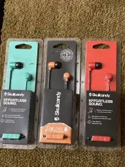 3 Skullcandy Jib Earbuds + Microphone + Remote Red + Orange +Miami Free Shipping