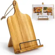 Cook Book Stand for Kitchen Counter Wooden Cookbook Holder Recipe Book Holder