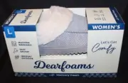 New DEARFOAMS memory foam ladies gray clog style slippers Size 9/10