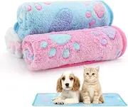 3 Pcs Fluffy Dog Blankets, 24x16 inch Pet Soft Dog Blankets Washable, Fluffy Cats Puppy Blankets Small, Pet Puppy Blanket Sleeping Mat for Sofa Bed, Pet Throw for Dogs and Cats (multi B, 40x60cm)