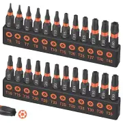 24-Piece Torx Bit Set, T5 - T40 Tamper Resistant Star Bits Set,Security Torx ...