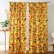 Yellow Velvet Curtain Drape Window Decor Door Curtain Blackout Luxury Curtain