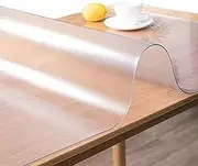 Careuoklab Frosted Table Cover Protector, 1.5mm Thick PVC Rectangular Non-Slip Tablecloths Protective Cover Table Mat Desk Pad for Dresser End Table Workbench Computer Desk(70x130cm)