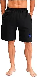 [FEESHOW] Men's Gym Shorts with Pockets Quick Dry Running Shorts Lightweight Basketball Shorts Summer Workout Activewear