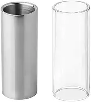 2pcs Guitar Finger Slide Kit with Glass Slide Stainless Steel Slide for Guitar Bass
